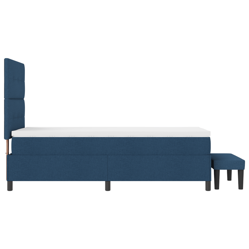 Casa si Gradina - Mobilier - Paturi si accesorii - Paturi - Pat cu baza cu arcuri cu saltea & banca albastra 80x200 cm tesatura - Infinity.ro