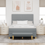 Casa si Gradina - Mobilier - Paturi si accesorii - Paturi - Pat cu arcuri si bancuta gri deschis 140x200 cm tesatura - Infinity.ro