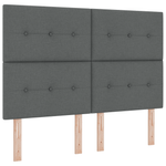 Casa si Gradina - Mobilier - Paturi si accesorii - Paturi - Pat cu arcuri cu saltea & banca gri inchis 140x190 cm tesatura - Infinity.ro