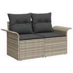 Casa si Gradina - Gradina si terasa - Mobilier exterior - Canapele si fotolii gradina - Set canapea 8 piese gradina cu perne gri deschis din ratan poliesteric - Infinity.ro