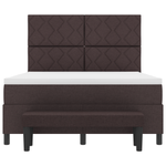 Casa si Gradina - Mobilier - Paturi si accesorii - Paturi - Pat cu arcuri cu saltea si bancuta Maro inchis 140x200 cm Tesatura - Infinity.ro