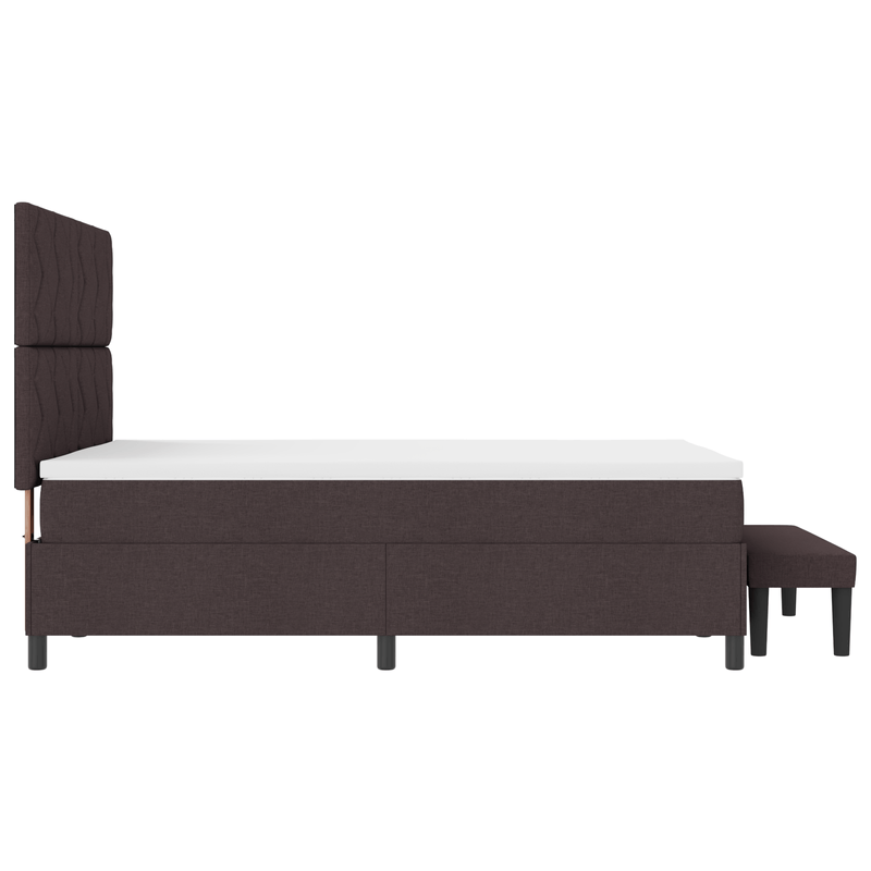 Casa si Gradina - Mobilier - Paturi si accesorii - Paturi - Pat cu arcuri cu saltea si bancuta Maro inchis 140x200 cm Tesatura - Infinity.ro
