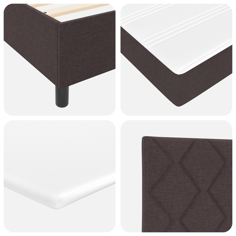 Casa si Gradina - Mobilier - Paturi si accesorii - Paturi - Pat cu arcuri cu saltea si bancuta Maro inchis 140x200 cm Tesatura - Infinity.ro