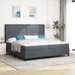 Casa si Gradina - Mobilier - Paturi si accesorii - Paturi - Pat box spring cu saltea & LED, gri inchis, 200x200 cm catifea - Infinity.ro