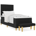 Casa si Gradina - Mobilier - Paturi si accesorii - Paturi - Pat cu somiera cu saltea & banchet negru 100x200 cm tesatura - Infinity.ro