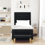 Casa si Gradina - Mobilier - Paturi si accesorii - Paturi - Pat cu somiera cu saltea & banchet negru 100x200 cm tesatura - Infinity.ro