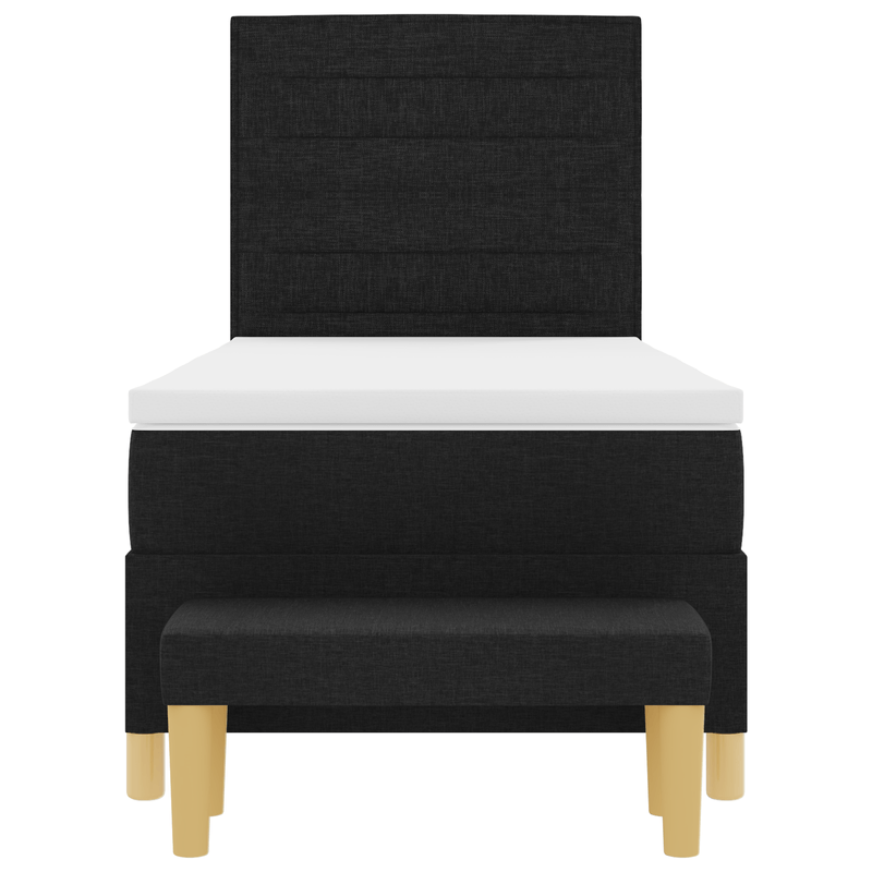 Casa si Gradina - Mobilier - Paturi si accesorii - Paturi - Pat cu somiera cu saltea & banchet negru 100x200 cm tesatura - Infinity.ro