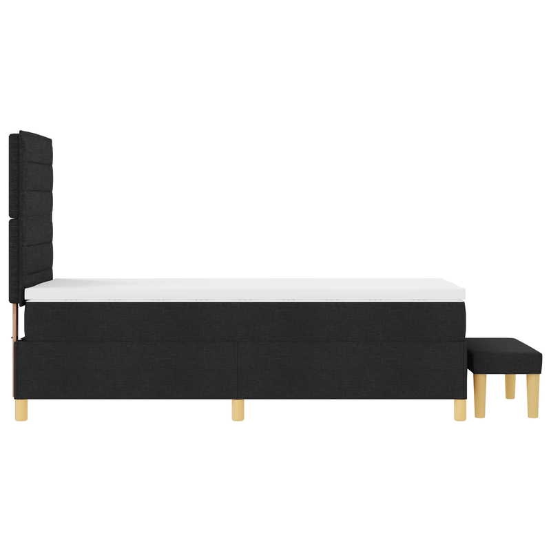 Casa si Gradina - Mobilier - Paturi si accesorii - Paturi - Pat cu somiera cu saltea & banchet negru 100x200 cm tesatura - Infinity.ro