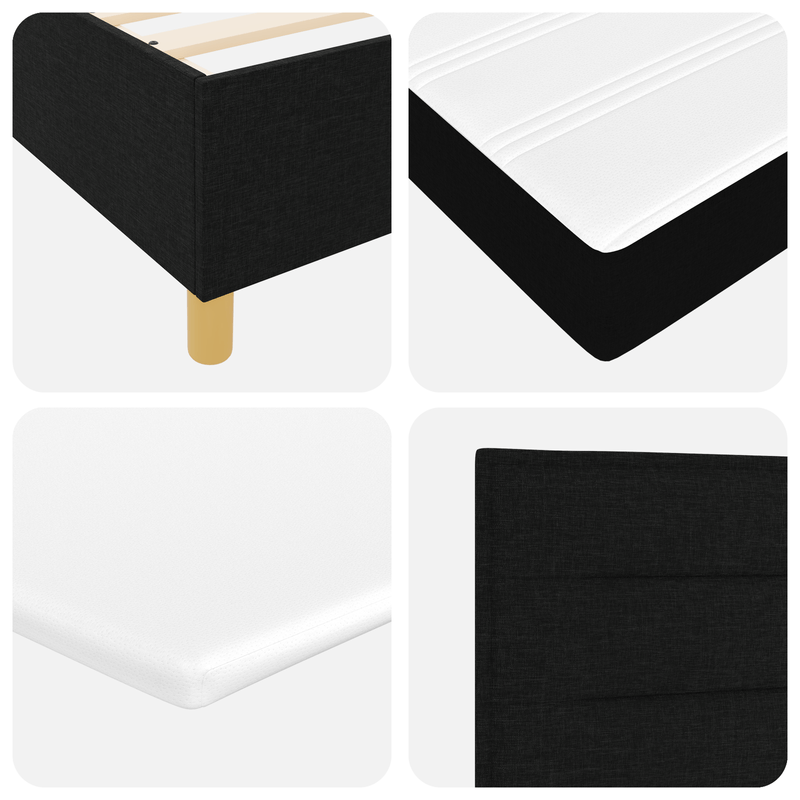 Casa si Gradina - Mobilier - Paturi si accesorii - Paturi - Pat cu somiera cu saltea & banchet negru 100x200 cm tesatura - Infinity.ro