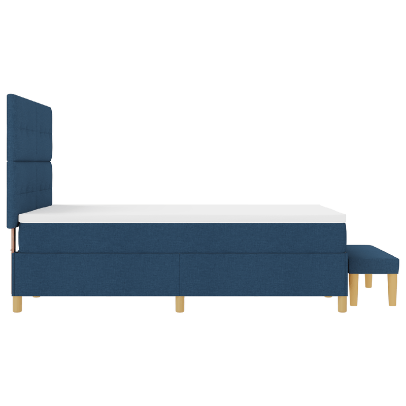 Casa si Gradina - Mobilier - Paturi si accesorii - Paturi - Pat Box Spring  cu Saltea si Banca Albastru 140x190 cm Tesatura - Infinity.ro