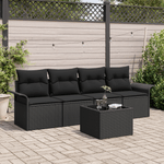 Casa si Gradina - Gradina si terasa - Mobilier exterior - Canapele si fotolii gradina - Set Canapea Gradina cu Pernite Negru Poliratan - Infinity.ro