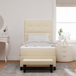 Casa si Gradina - Mobilier - Paturi si accesorii - Paturi - Pat cu arcuri cu saltea si banca crem 90x190 cm tesatura - Infinity.ro