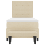 Casa si Gradina - Mobilier - Paturi si accesorii - Paturi - Pat cu arcuri cu saltea si banca crem 90x190 cm tesatura - Infinity.ro
