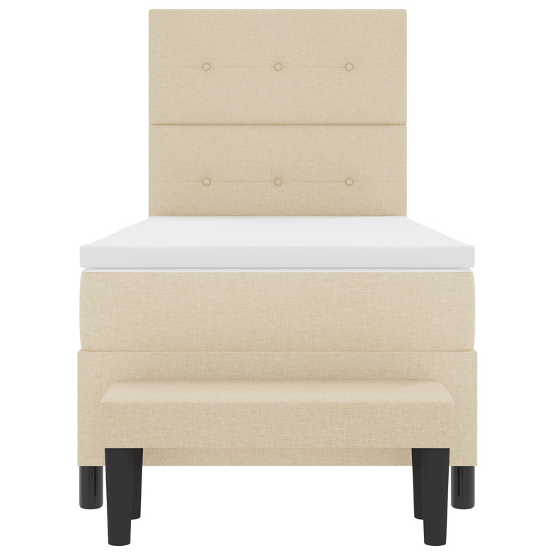 Casa si Gradina - Mobilier - Paturi si accesorii - Paturi - Pat cu arcuri cu saltea si banca crem 90x190 cm tesatura - Infinity.ro