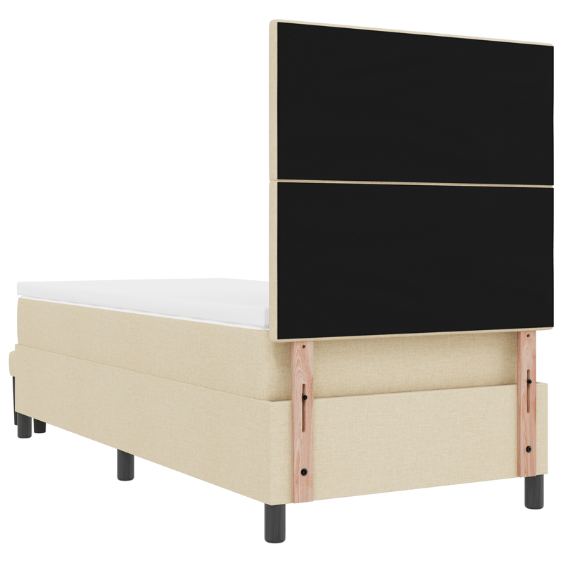 Casa si Gradina - Mobilier - Paturi si accesorii - Paturi - Pat cu arcuri cu saltea si banca crem 90x190 cm tesatura - Infinity.ro