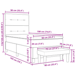Casa si Gradina - Mobilier - Paturi si accesorii - Paturi - Pat cu arcuri cu saltea si banca crem 90x190 cm tesatura - Infinity.ro