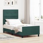 Casa si Gradina - Mobilier - Paturi si accesorii - Paturi - Cadru de pat, verde inchis, 90x190 cm, catifea - Infinity.ro