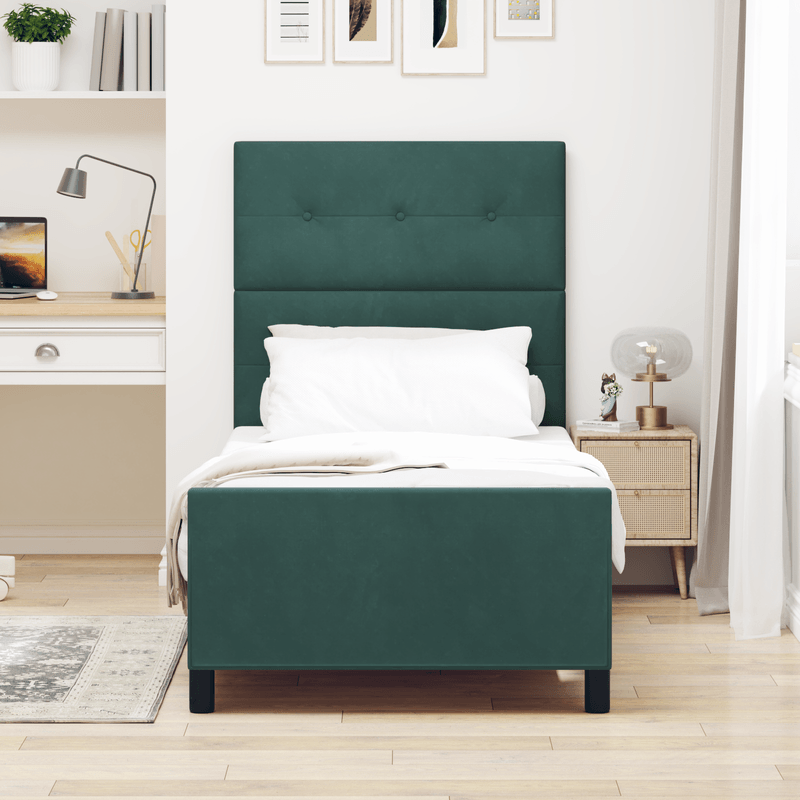 Casa si Gradina - Mobilier - Paturi si accesorii - Paturi - Cadru de pat, verde inchis, 90x190 cm, catifea - Infinity.ro