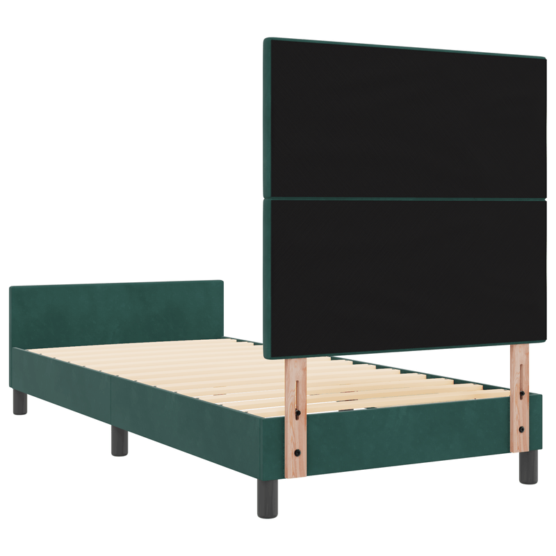 Casa si Gradina - Mobilier - Paturi si accesorii - Paturi - Cadru de pat, verde inchis, 90x190 cm, catifea - Infinity.ro