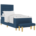 Casa si Gradina - Mobilier - Paturi si accesorii - Paturi - Pat cu arcuri cu saltea si banca albastra 100x200 cm tesatura - Infinity.ro