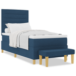 Casa si Gradina - Mobilier - Paturi si accesorii - Paturi - Pat cu arcuri cu saltea si banca albastra 100x200 cm tesatura - Infinity.ro