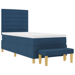 Casa si Gradina - Mobilier - Paturi si accesorii - Paturi - Pat cu arcuri cu saltea si banca albastra 100x200 cm tesatura - Infinity.ro