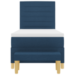 Casa si Gradina - Mobilier - Paturi si accesorii - Paturi - Pat cu arcuri cu saltea si banca albastra 100x200 cm tesatura - Infinity.ro