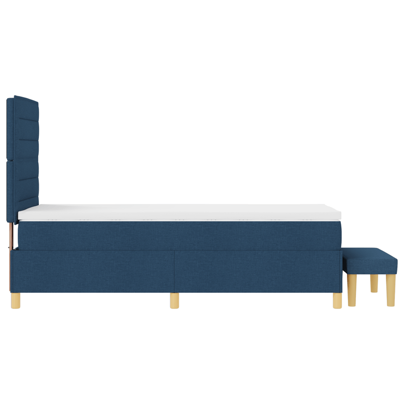 Casa si Gradina - Mobilier - Paturi si accesorii - Paturi - Pat cu arcuri cu saltea si banca albastra 100x200 cm tesatura - Infinity.ro