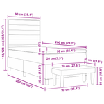 Casa si Gradina - Mobilier - Paturi si accesorii - Paturi - Pat cu arcuri cu saltea si banca albastra 100x200 cm tesatura - Infinity.ro