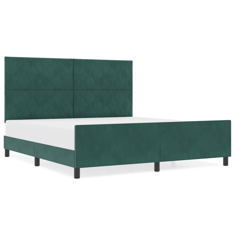 Casa si Gradina - Mobilier - Paturi si accesorii - Paturi - Cadru de pat, verde inchis, 180x200 cm, catifea - Infinity.ro