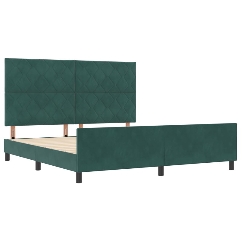 Casa si Gradina - Mobilier - Paturi si accesorii - Paturi - Cadru de pat, verde inchis, 180x200 cm, catifea - Infinity.ro