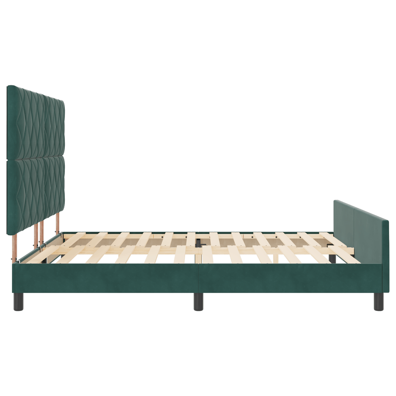 Casa si Gradina - Mobilier - Paturi si accesorii - Paturi - Cadru de pat, verde inchis, 180x200 cm, catifea - Infinity.ro