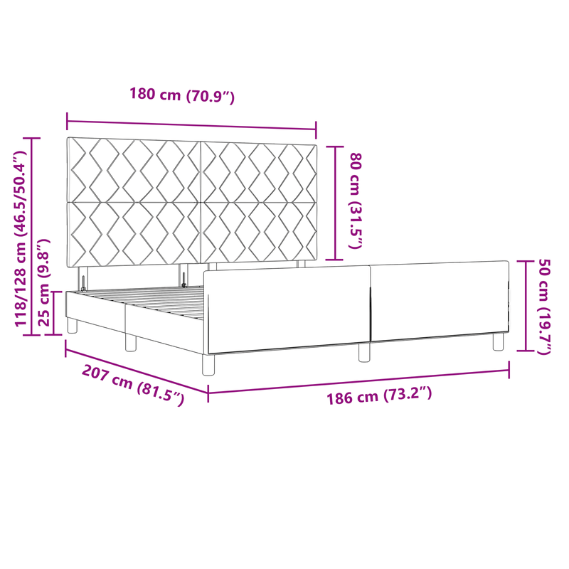 Casa si Gradina - Mobilier - Paturi si accesorii - Paturi - Cadru de pat, verde inchis, 180x200 cm, catifea - Infinity.ro