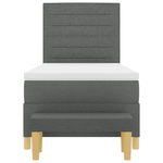 Casa si Gradina - Mobilier - Paturi si accesorii - Paturi - Pat cu arcuri cu saltea si banca gri inchis 90x190 cm tesatura - Infinity.ro