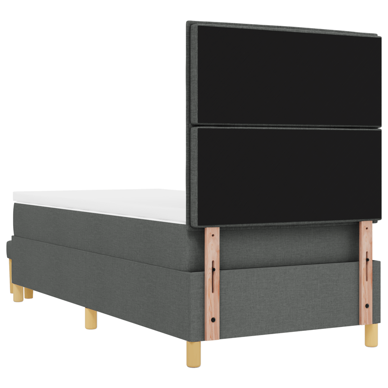 Casa si Gradina - Mobilier - Paturi si accesorii - Paturi - Pat cu arcuri cu saltea si banca gri inchis 90x190 cm tesatura - Infinity.ro