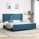 Casa si Gradina - Mobilier - Paturi si accesorii - Paturi - Cadru de pat, albastru inchis, 200x200 cm, catifea - Infinity.ro