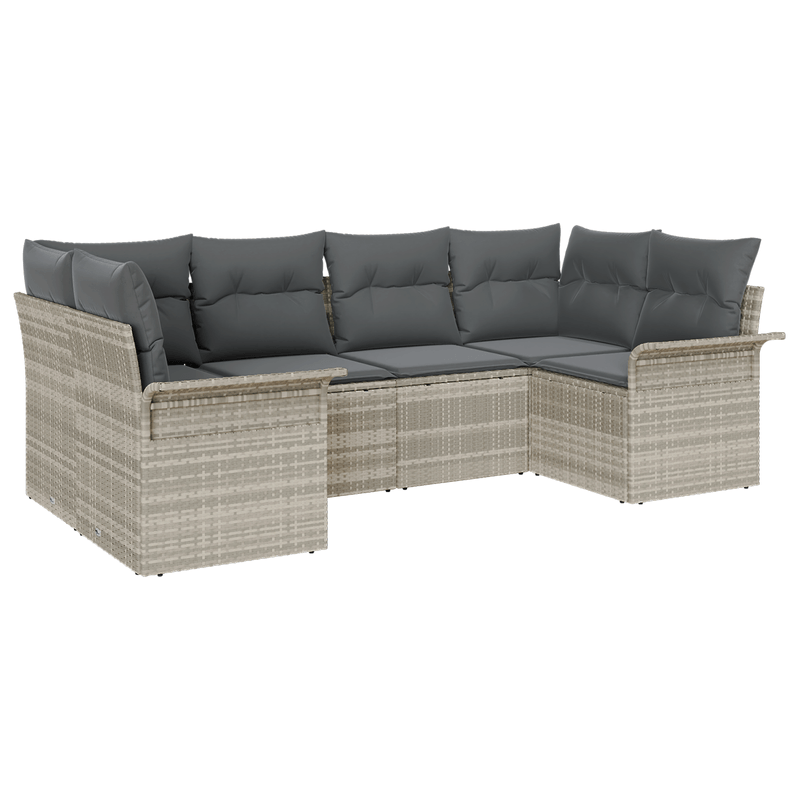 Casa si Gradina - Gradina si terasa - Mobilier exterior - Canapele si fotolii gradina - Set canapea gradina cu perne gri deschis din ratan - Infinity.ro