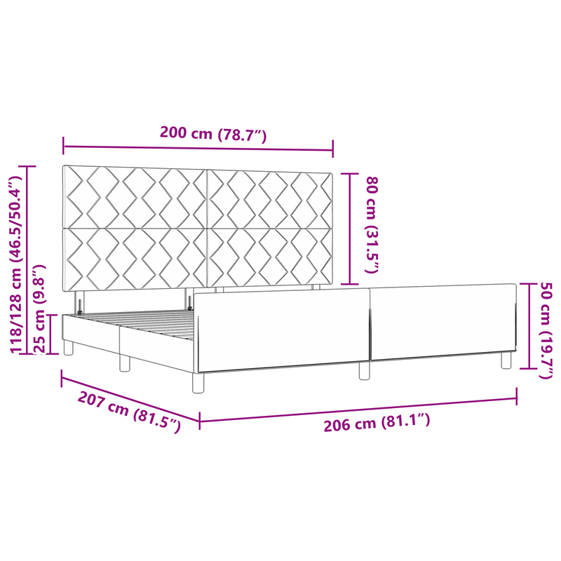 Casa si Gradina - Mobilier - Paturi si accesorii - Paturi - Cadru de pat, albastru inchis, 200x200 cm, catifea - Infinity.ro