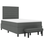 Casa si Gradina - Mobilier - Paturi si accesorii - Paturi - Pat cu Tabla de Borcan cu Saltea si Banca Gri Inchis 120x200 cm Tesatura - Infinity.ro