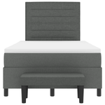 Casa si Gradina - Mobilier - Paturi si accesorii - Paturi - Pat cu Tabla de Borcan cu Saltea si Banca Gri Inchis 120x200 cm Tesatura - Infinity.ro