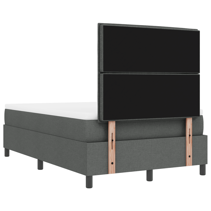 Casa si Gradina - Mobilier - Paturi si accesorii - Paturi - Pat cu Tabla de Borcan cu Saltea si Banca Gri Inchis 120x200 cm Tesatura - Infinity.ro