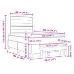 Casa si Gradina - Mobilier - Paturi si accesorii - Paturi - Pat cu Tabla de Borcan cu Saltea si Banca Gri Inchis 120x200 cm Tesatura - Infinity.ro