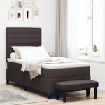 Casa si Gradina - Mobilier - Paturi si accesorii - Paturi - Pat cu arcuri cu saltea si banca maro inchis 90x200 cm tesatura - Infinity.ro