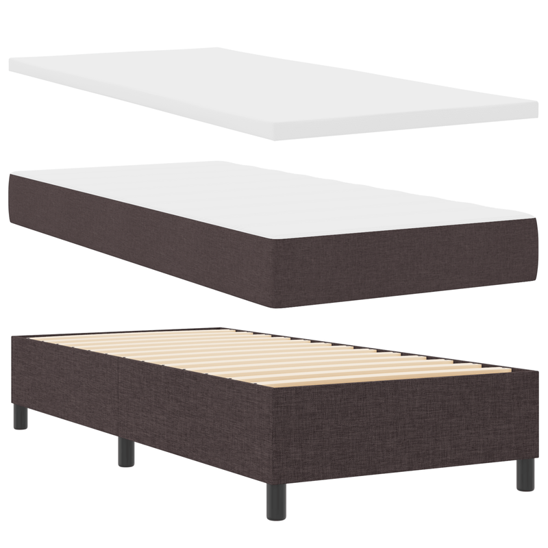 Casa si Gradina - Mobilier - Paturi si accesorii - Paturi - Pat cu arcuri cu saltea si banca maro inchis 90x200 cm tesatura - Infinity.ro