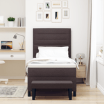Casa si Gradina - Mobilier - Paturi si accesorii - Paturi - Pat cu arcuri cu saltea si banca maro inchis 90x200 cm tesatura - Infinity.ro