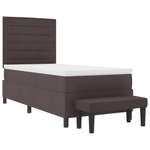 Casa si Gradina - Mobilier - Paturi si accesorii - Paturi - Pat cu arcuri cu saltea si banca maro inchis 90x200 cm tesatura - Infinity.ro