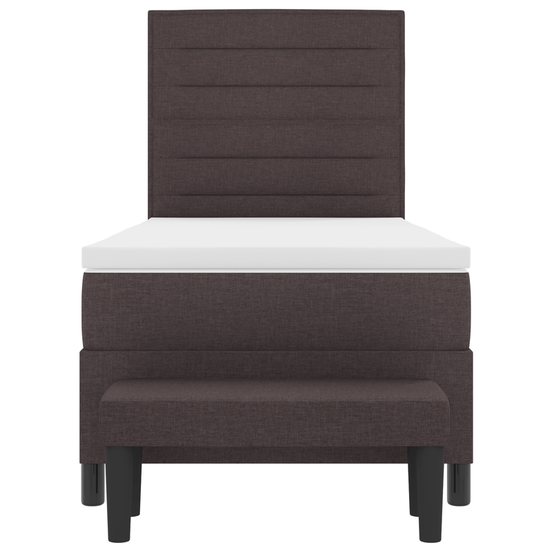 Casa si Gradina - Mobilier - Paturi si accesorii - Paturi - Pat cu arcuri cu saltea si banca maro inchis 90x200 cm tesatura - Infinity.ro