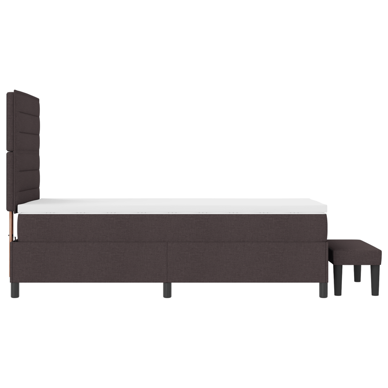 Casa si Gradina - Mobilier - Paturi si accesorii - Paturi - Pat cu arcuri cu saltea si banca maro inchis 90x200 cm tesatura - Infinity.ro