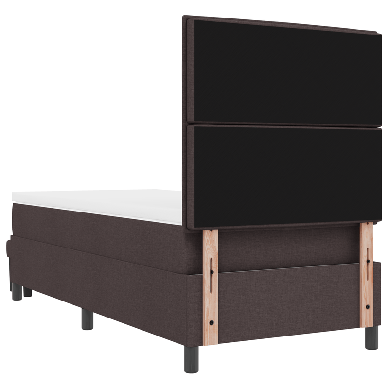Casa si Gradina - Mobilier - Paturi si accesorii - Paturi - Pat cu arcuri cu saltea si banca maro inchis 90x200 cm tesatura - Infinity.ro
