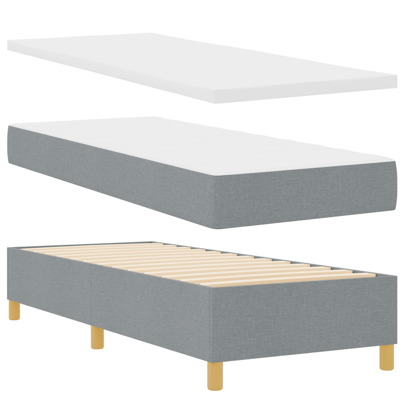 Casa si Gradina - Mobilier - Paturi si accesorii - Paturi - Pat cu spring si saltea gri deschis 80x200 cm tesatura - Infinity.ro